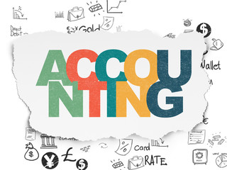 Banking concept: Accounting on Torn Paper background