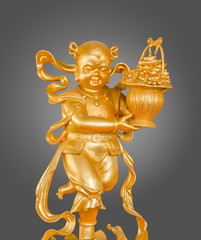 Gold God of Wealth or prosperity (Cai Shen) statue.