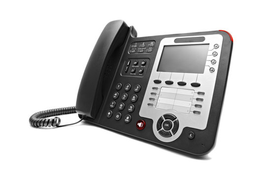 .Black IP office phone isolated