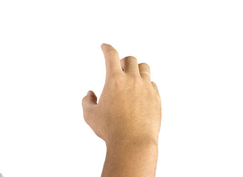 pointing finger isolated on white background