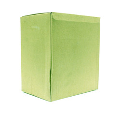 Green Old packaging cardboard on isolated
