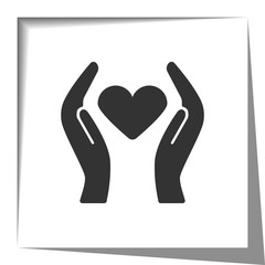 Heart Care icon with cut out shadow effect