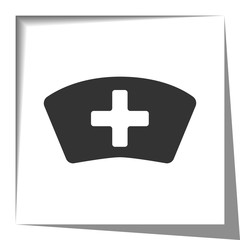Nurse icon with cut out shadow effect
