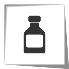 Medicine Bottle icon with cut out shadow effect