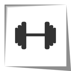 Dumbbell icon with cut out shadow effect