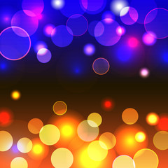 Vector abstract background with shiny blue and yellow lights
