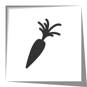 Carrot icon with cut out shadow effect