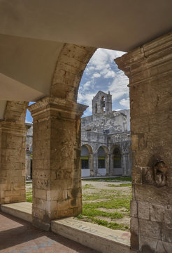Church and courtyard - Ostuni, Puglia, Italy