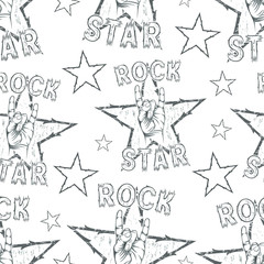 Rock Star seamless pattern.