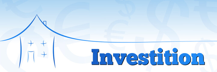 Illustration abstraktes Haus mit Text Investition