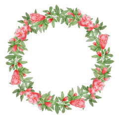 pomegranate flowers wreath