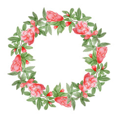 pomegranate flowers wreath