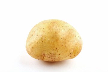 Young potato isolated on white