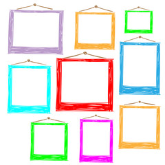 Photo frames doodle sketch, vector