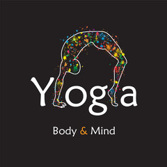 	Poster for yoga studio or  meditation class.  Vector yoga illustration.
