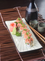 japanese cuisine. sushi on the background