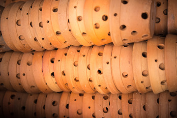 stack of pots, vase, jar for orchid plant