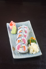 japanese cuisine. sushi on the background