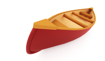 Canoe rendered on white background