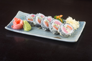 japanese cuisine. sushi on the background