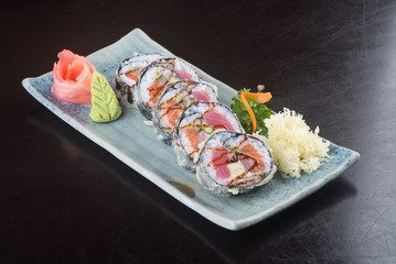 japanese cuisine. sushi on the background