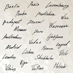 Hand-lettered Capitals. Vector hand drawn illustration