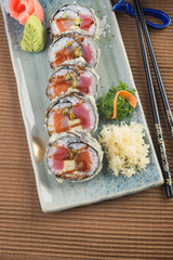 japanese cuisine. sushi on the background