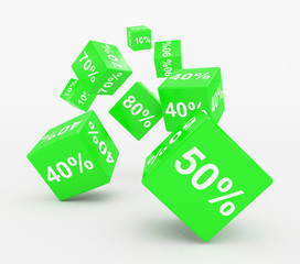 Cubi 3D verdi sconti percentuali