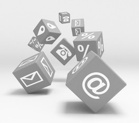 Obraz premium Cubi 3D mail internet percentuali