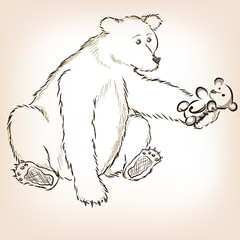Bear with a toy
