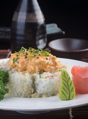 japanese cuisine. sushi on the background