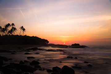 Sonnenaufgang im Süden von Sri Lanka, Langzeitbelichtung