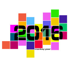 2016 monkey year vector in colorful