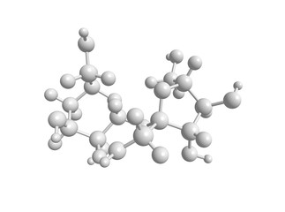 Molecular structure of sucrose (table sugar) - in white