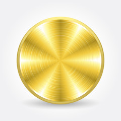 Vector illustration of gold button 