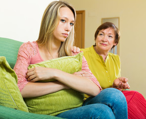 Mature mother tries reconcile with adult daughter