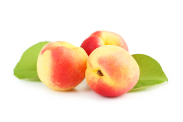 Fresh apricots isolated on a white