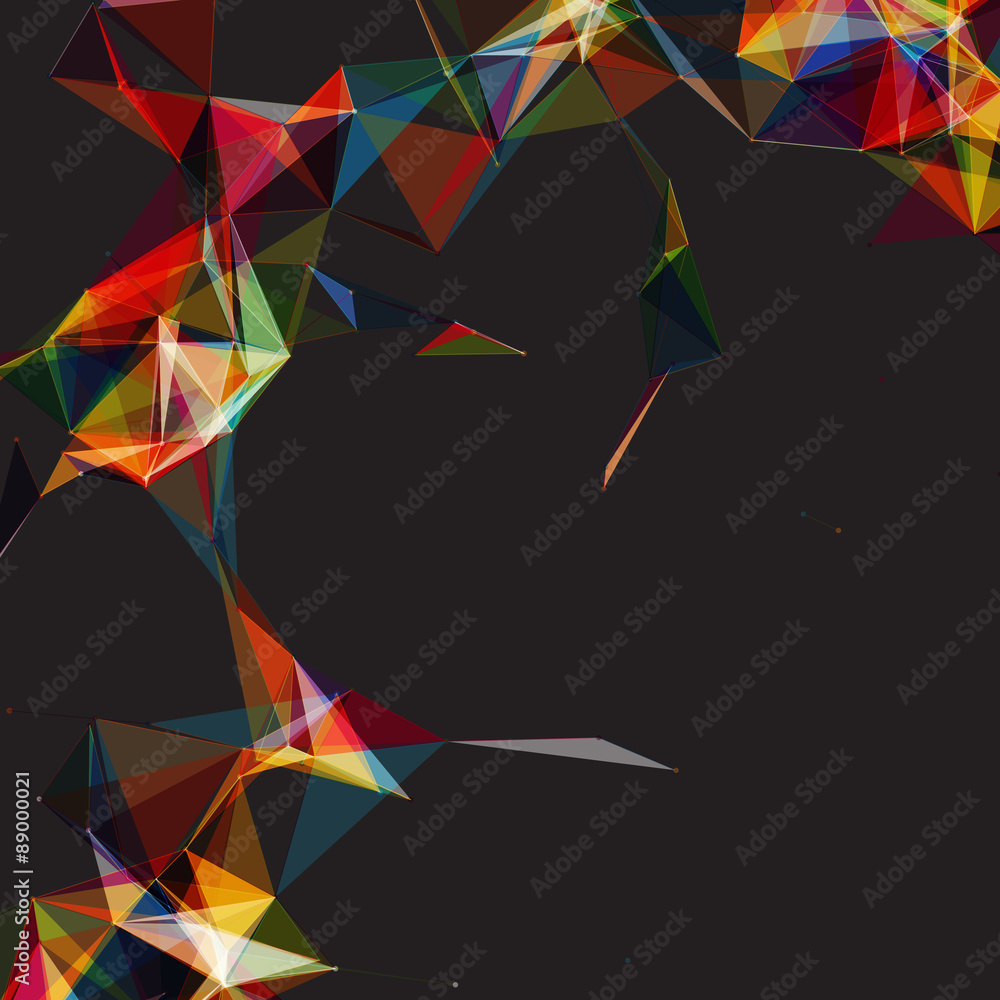 Aufkleber abstract mesh background with circles, lines and shapes | eps10 futuristic design