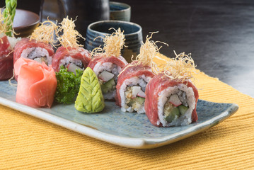 japanese cuisine. sushi on the background