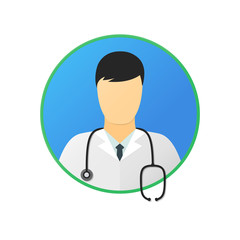 Fototapeta premium doctor in a white coat with a stethoscope