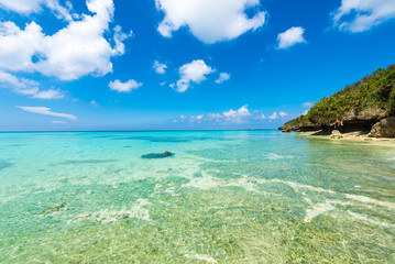 Blue sky and beautiful coast, Okinawa, Japan