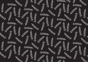 black stylized leaf pattern. Vector illustration