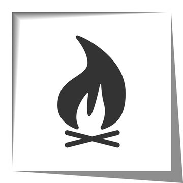 Bonfire icon with cut out shadow effect