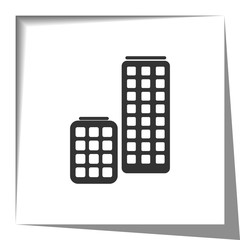 Skyscrapers icon with cut out shadow effect