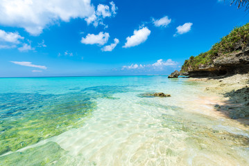 Fototapeta na wymiar Blue sky and beautiful coast, Okinawa, Japan