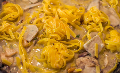 precooked italian noodles or "tagliatelle"