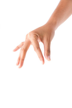 Male hand isolate on white background