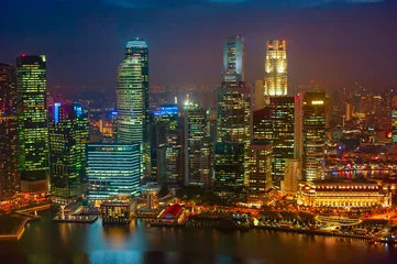 Fensteraufkleber Stadtbild von Singapur bei Nacht © joyt