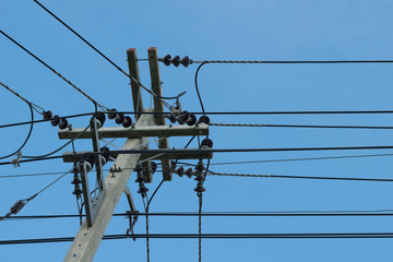 Utility pole  with sky background