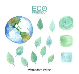 Eco friendly, Watercolor paint high resolution
